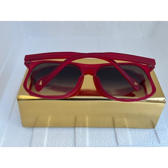 Vintage Frame Company The Creatchman by Corey Shapiro Red Flat Top Sunglasses